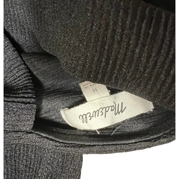 Madewell Tiered Ruffle Tank Top Womens Small Black Textured Ribbed Size Medium - Picture 5 of 7